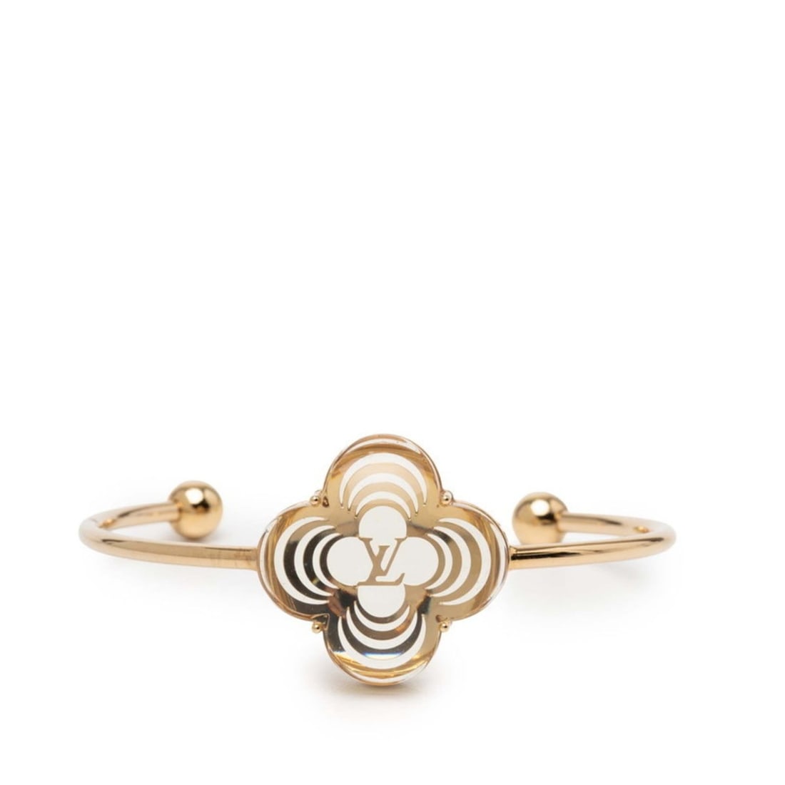 Louis Vuitton Brasserie A La Forie Bangle Bracelet M65473 Gold with Clear Plated Resin for Women (1 of 15)