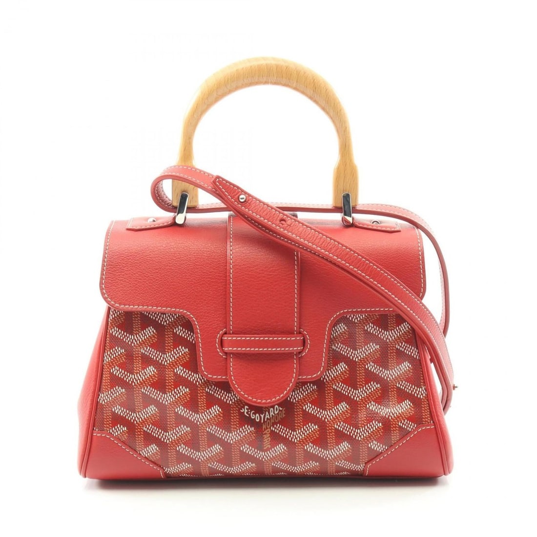 Goyard Saigon Mini Handbag, Coated Canvas and Leather, Women's, Red Multicolor, SAIGONMINTY02CL02P: --- Catalog ---Category: SizeSize (HxWxD): 14cm x 20.5cm x 8.5cm / 5.51'' x 8.07'' x 3.34''Category: DesignType: HandbagColor: Multi-color, Red colorGender: WomenMaterial: Coated canvas , Leather Cate
