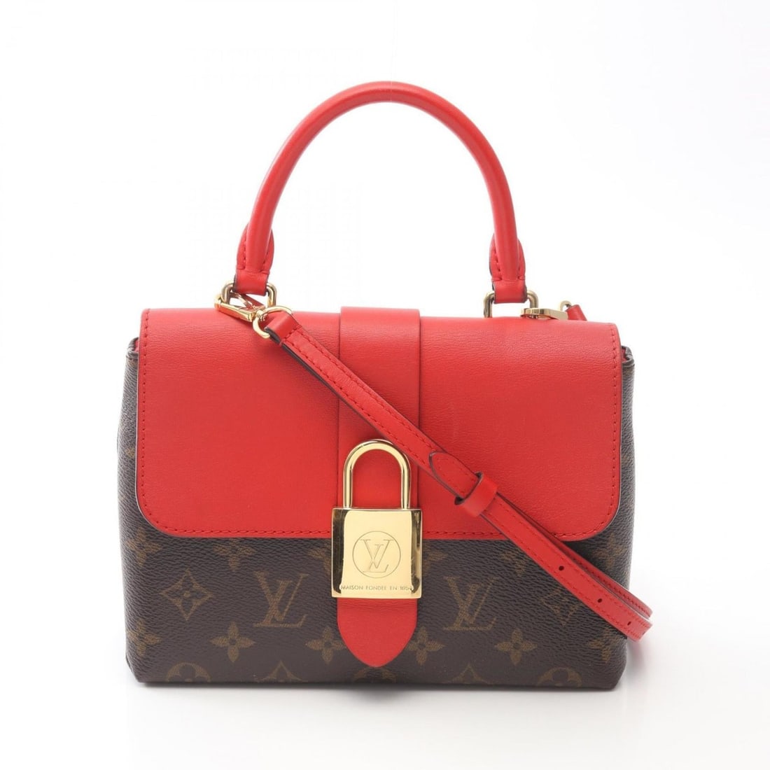 Louis Vuitton Rocky BB Handbag, Coated Canvas and Leather, Monogram, Women's, Brown Red, M44322 (1 of 16)