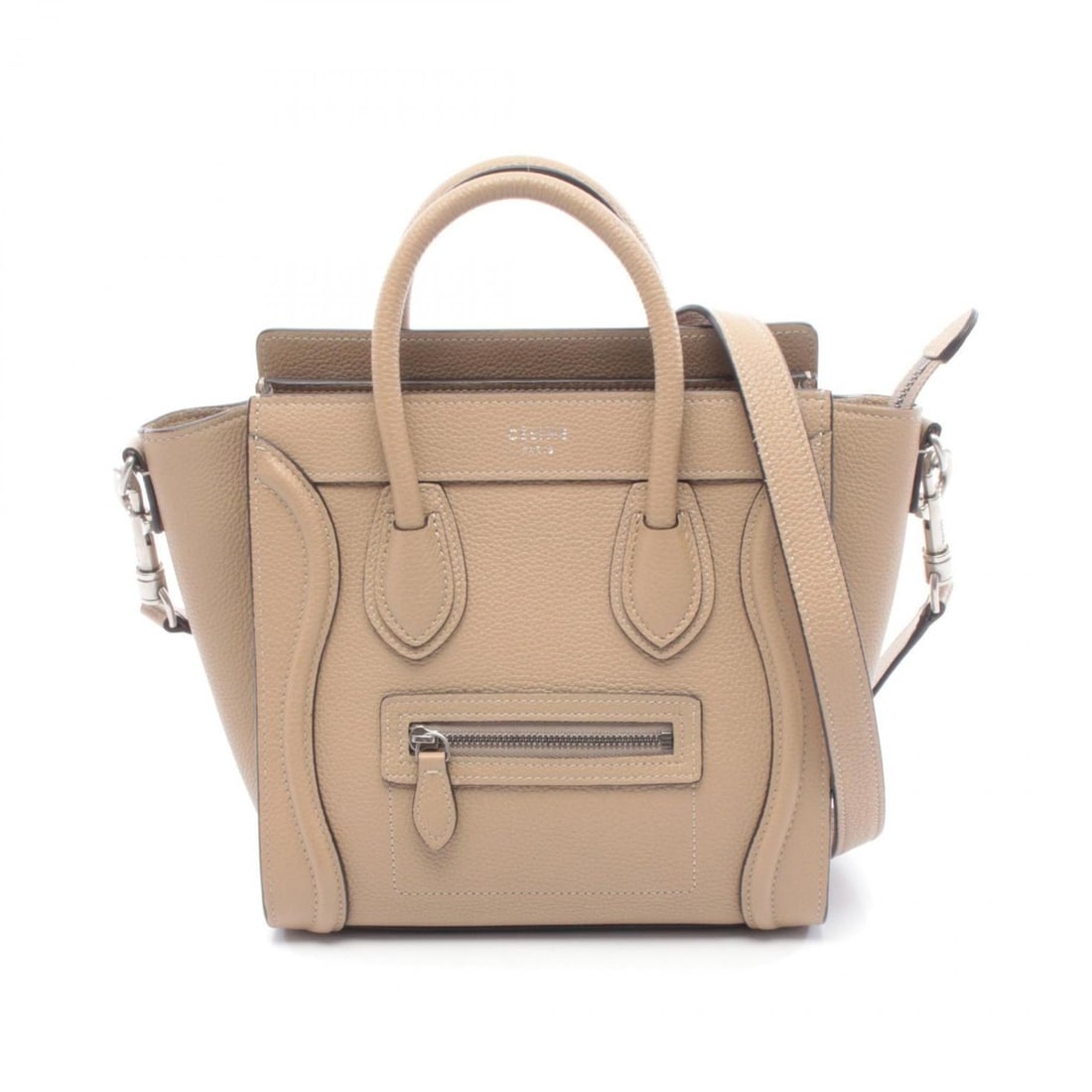 Celine Luggage Nano Shopper Handbag, Leather, Women's, Beige (1 of 10)