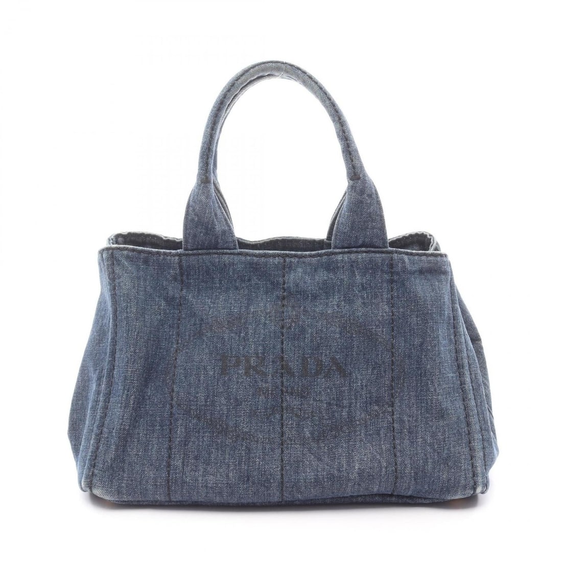 Prada Canapa Tote Bag, Women's, Navy Blue, Denim (1 of 12)