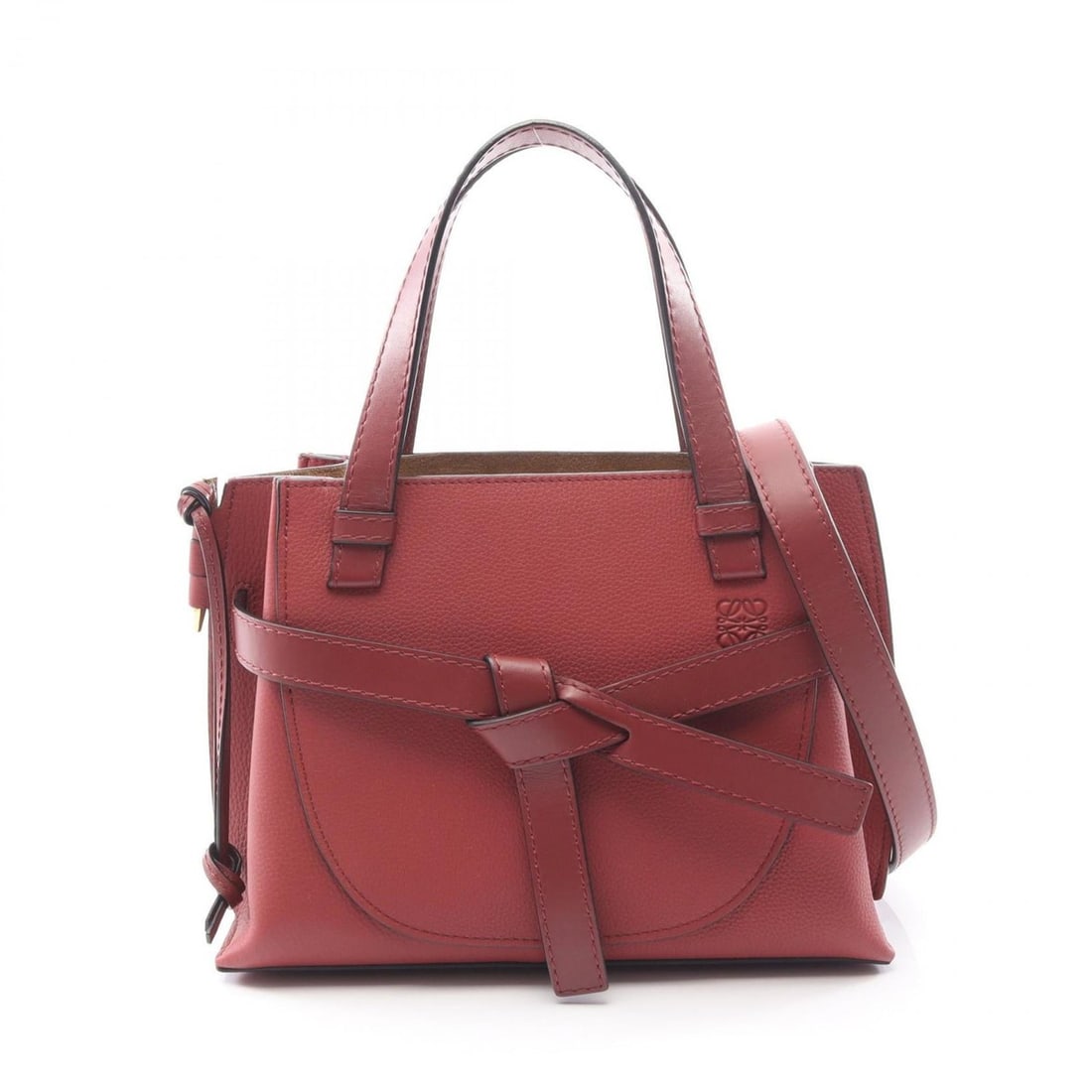 LOEWE Gate Top Handle Handbag, Women's Leather, Bordeaux, 321.56.Z99 (1 of 12)