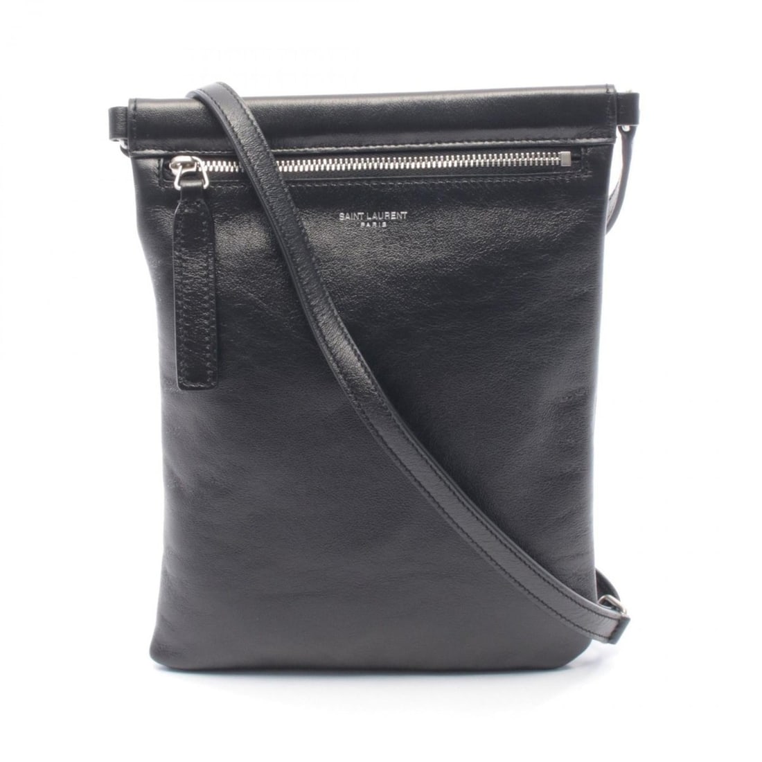 Yves Saint Laurent Saint Laurent Paris FLAT POUCH SID shoulder bag/handbag in leather, men's, black, (1 of 13)