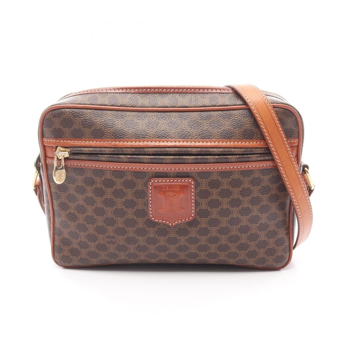 Celine Macadam Shoulder Bag, Handbag, Coated Canvas and Leather, Women's, Brown: --- Catalog ---Category: SizeSize (HxWxD): 17cm x 24cm x 6cm / 6.69'' x 9.44'' x 2.36''Category: DesignType: Handbag, Shoulder bagColor: BrownGender: WomenMaterial: Coated canvas , Leather Category: G