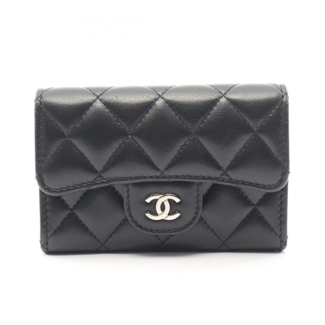 CHANEL Matelasse Business Card Case, Lambskin Leather, Women's, Black: --- Catalog ---Category: DesignType: Card caseColor: BlackGender: WomenMaterial: Leather Leather/Fur Type: LambskinCategory: GeneralBrand: ChanelCategory: Physical PropertiesSize (HxWxD): 7.5cm x 11cm