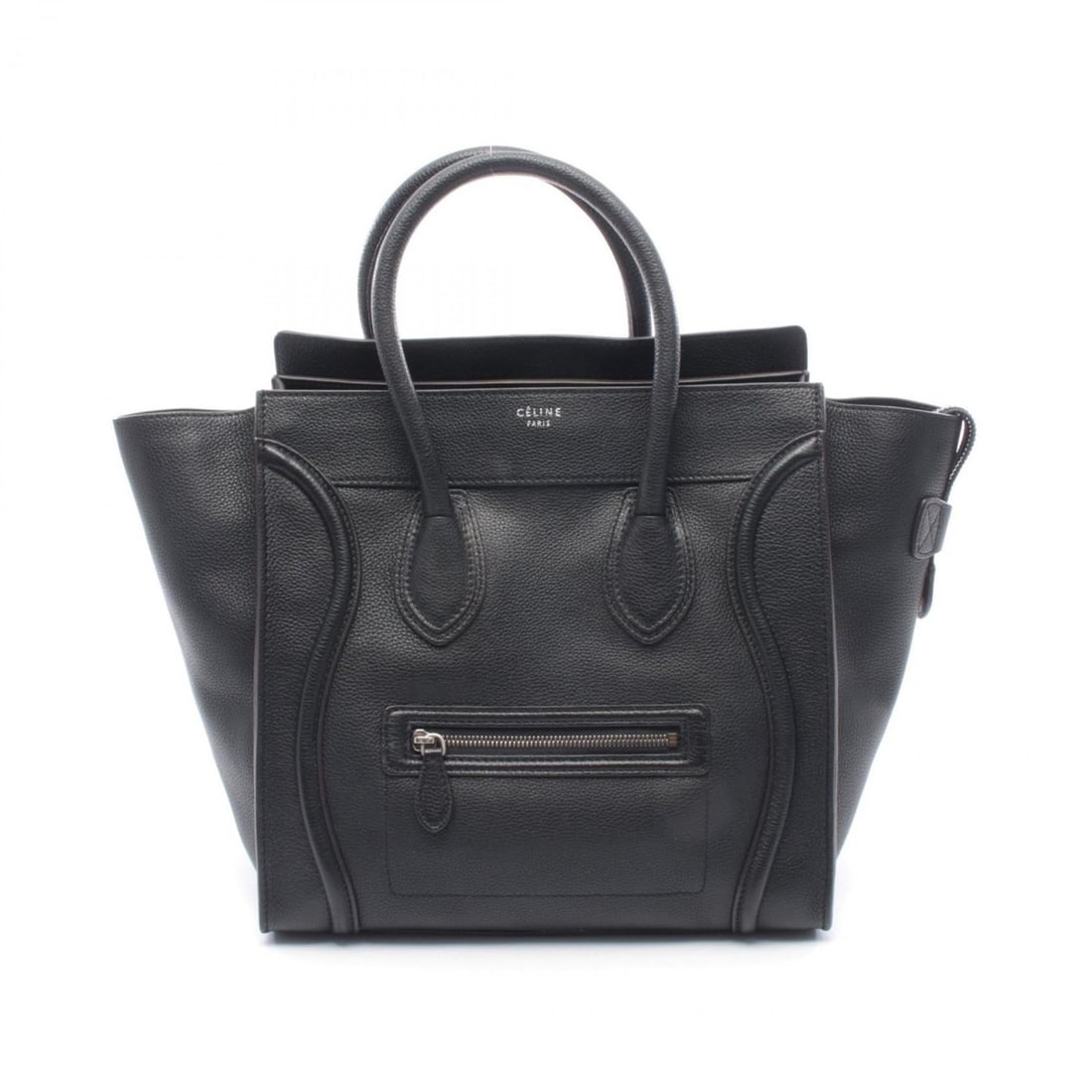 Celine Luggage Mini Shopper Handbag, Leather, Women's, Black, 165213 (1 of 9)