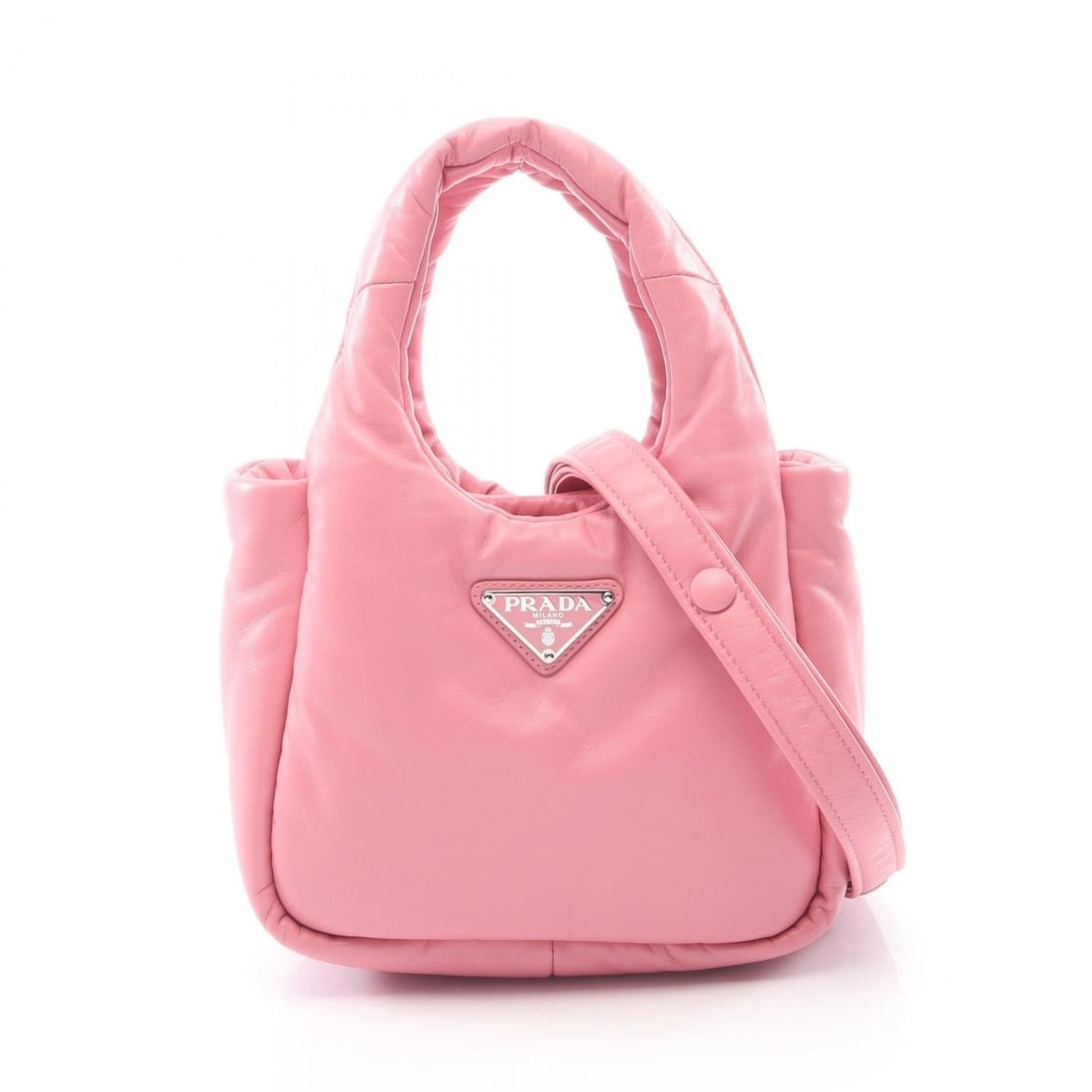 Prada Padded Handbag in Nappa Leather, Women's, Pink, 1BA359 (1 of 10)