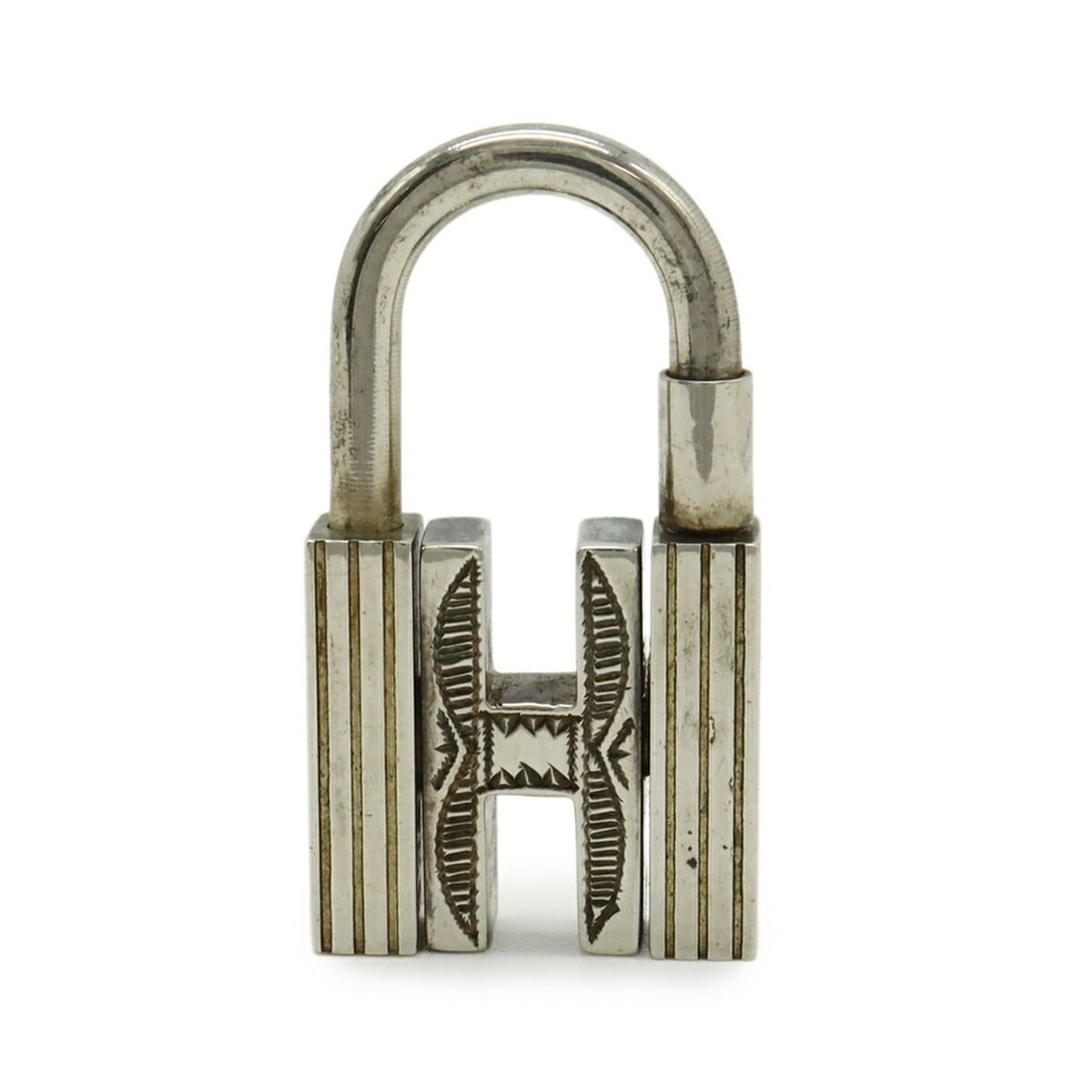 HERMES Touareg Cadena Padlock Key Charm Pendant Head Keychain in SV925 and Ag925 Silver (1 of 19)