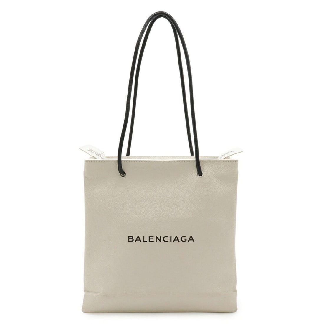 BALENCIAGA Tote Bag, Medium Shoulder Leather, Ivory, White, Black, 491660: --- Catalog ---Category: SizeSize (HxWxD): 26.5cm x 26.5cm x 9.5cm / 10.43'' x 10.43'' x 3.74''Category: DesignType: Shoulder bag, Tote bagColor: BlackGender: WomenMaterial: Leather Category: GeneralM