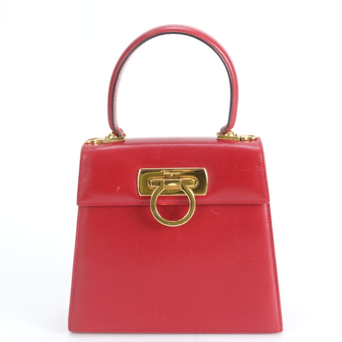 Salvatore Ferragamo Gancini Leather Handbag/Tote Bag with Gold Hardware for Women: --- Catalog ---Category: SizeSize (HxWxD): 18cm x 20cm x 8cm / 7.08'' x 7.87'' x 3.14''Category: DesignType: Handbag, Tote bagColor: Red colorGender: WomenMaterial: Leather Category: GeneralBrand: Sal
