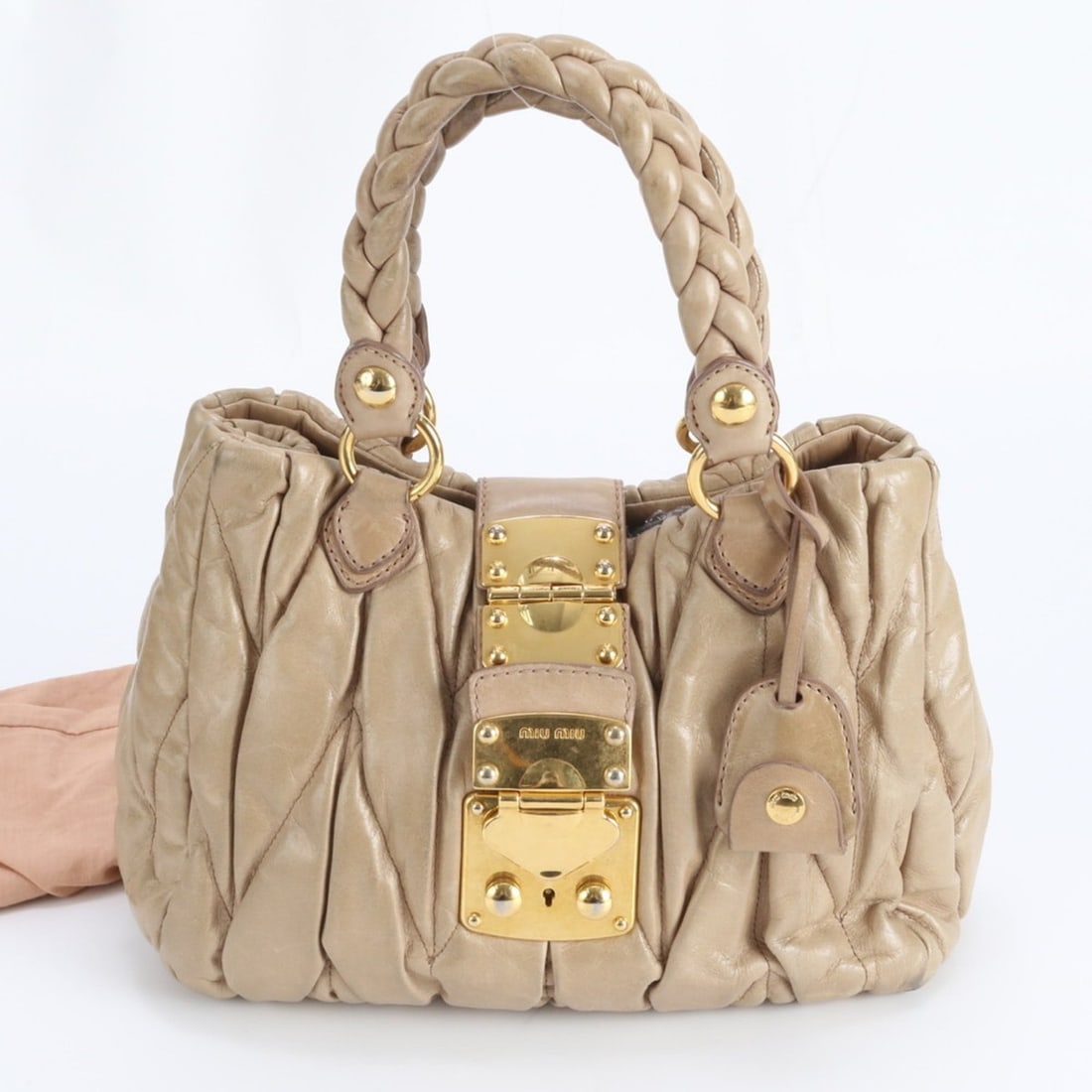 Miu Miu Miu Matelasse Leather Handbag/Tote Bag, Brown, Brand Name, Women's (1 of 13)
