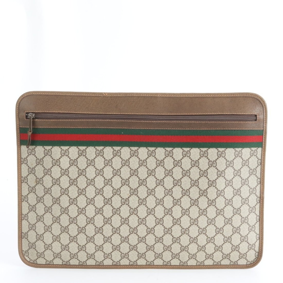 Gucci Old GG Supreme Sherry Line Leather Second Bag Clutch Pouch Men's: --- Catalog ---Category: SizeSize (HxWxD): 31cm x 44cm x 2cm / 12.2'' x 17.32'' x 0.78''Category: DesignType: PouchColor: BrownGender: MenMaterial: GG Supreme , Leather , Coated canvas Category: Gener