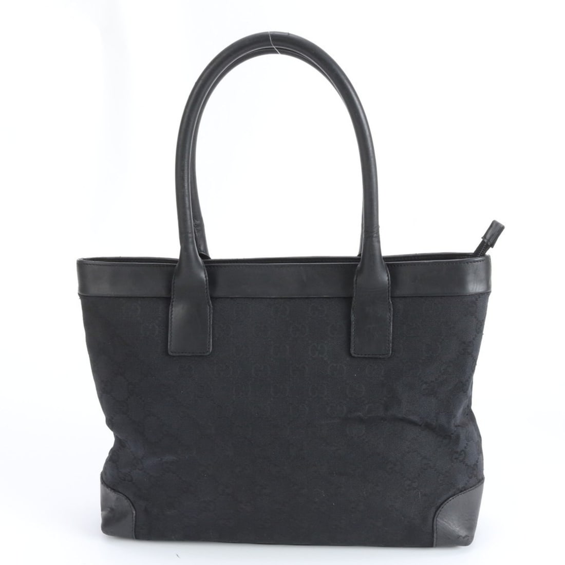 Gucci GG Canvas 33890 Leather Tote Bag Shoulder Handbag Black Women's (1 of 20)