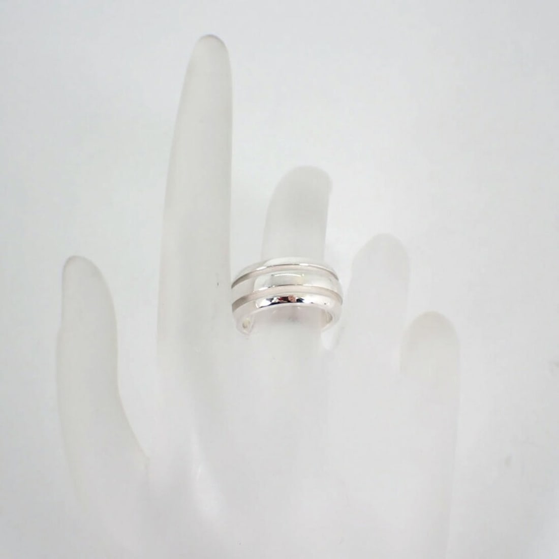 TIFFANY 925 Double Line Ring, Size 9 - 4