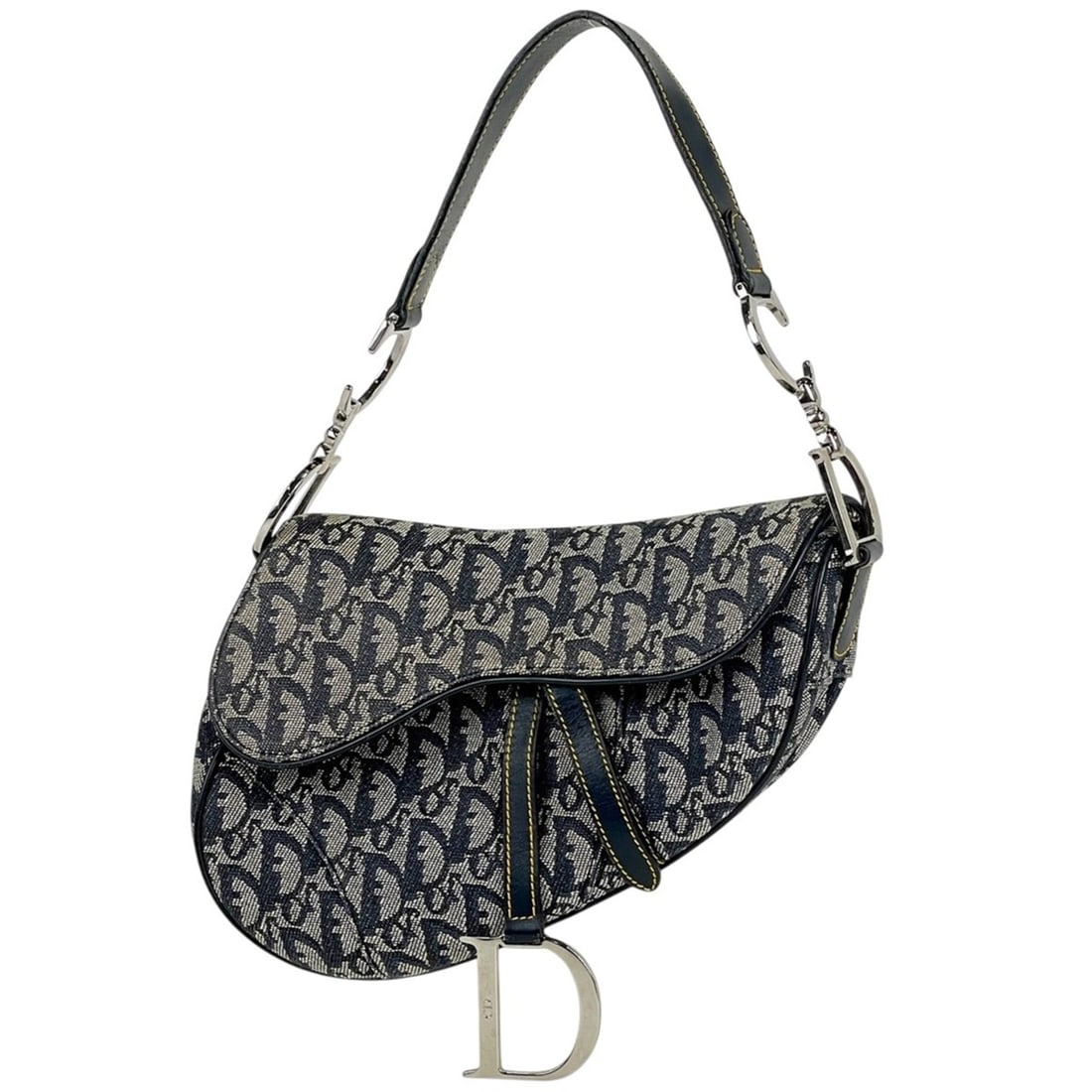 Christian Dior Trotter Print Saddle Bag, One-Shoulder Bag with Logo, Navy Canvas, Women's: --- Catalog ---Category: SizeSize (HxWxD): 19cm x 25cm x 7cm / 7.48'' x 9.84'' x 2.75''Category: DesignType: Handbag, Saddle bag, Shoulder bagColor: NavyGender: WomenMaterial: Canvas , Leather Categor