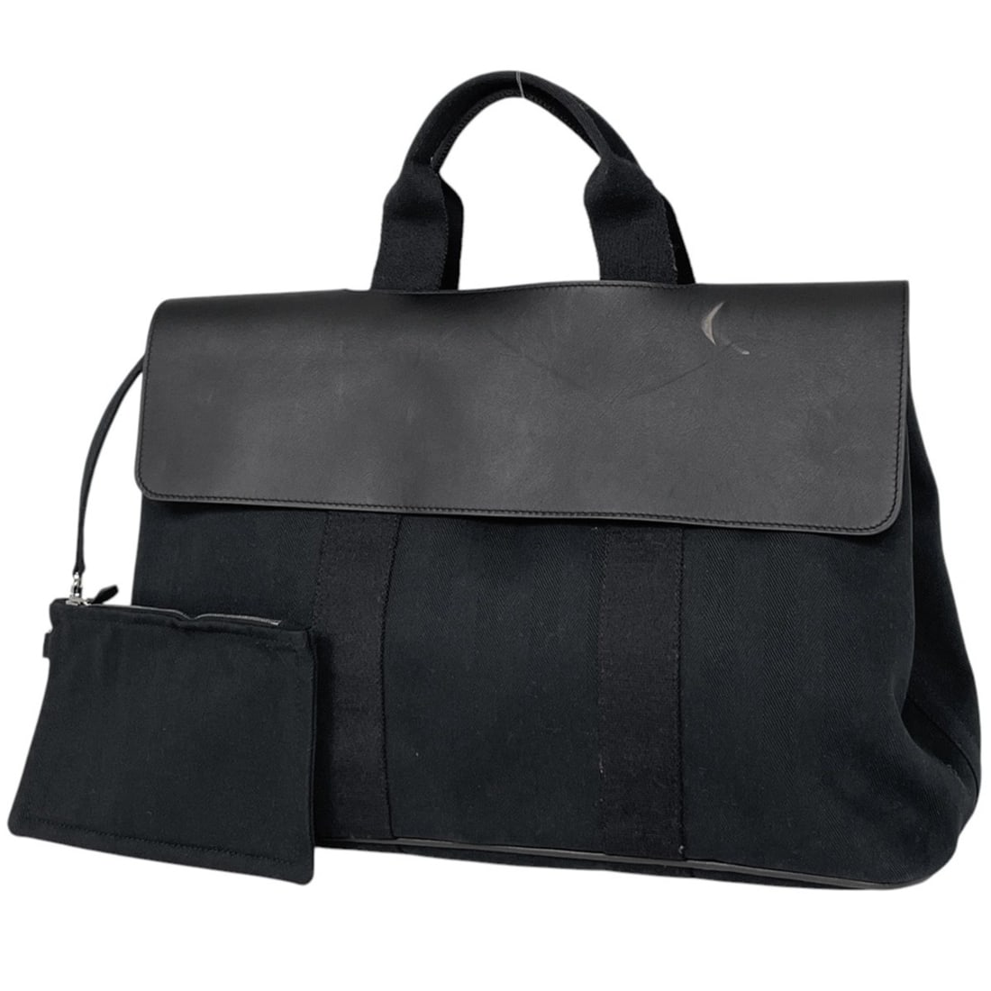 Hermes Hermès Valparaiso MM Tote Bag, Toile Chevron, Black, No Engraving, Women's: --- Catalog ---Category: SizeSize (HxWxD): 30cm x 42cm x 17.5cm / 11.81'' x 16.53'' x 6.88''Category: DesignType: Tote bagColor: BlackGender: WomenMaterial: Toile chevron , Leather Category: GeneralBr