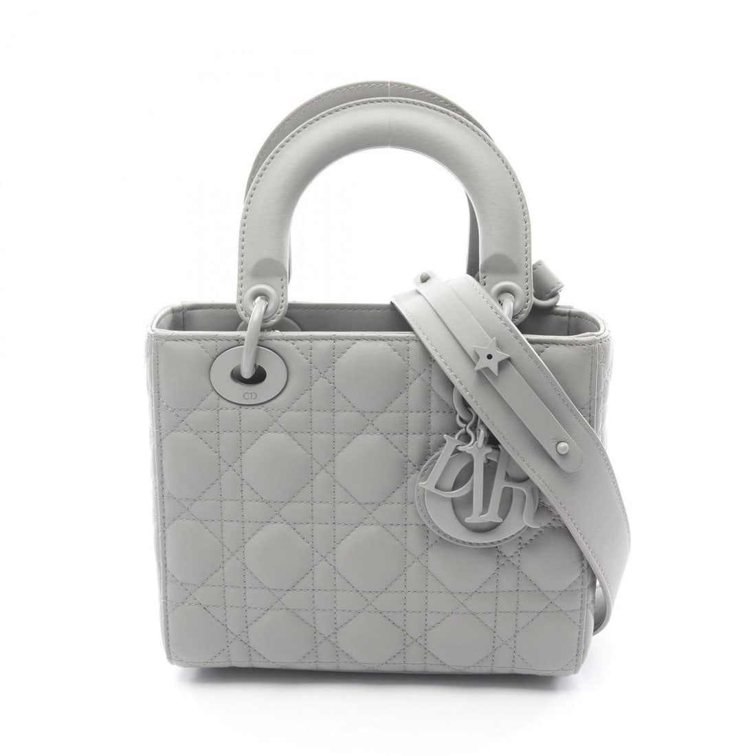 Christian Dior Dior Lady Small Cannage Handbag, Leather, Women's, Gray: --- Catalog ---Category: SizeSize (HxWxD): 17cm x 20cm x 8cm / 6.69'' x 7.87'' x 3.14''Category: DesignType: HandbagColor: GrayGender: WomenMaterial: Leather Category: GeneralBrand: Christian Dior---