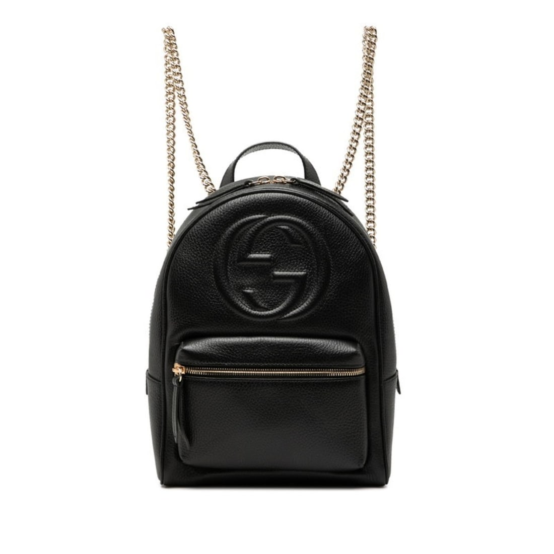 Gucci Interlocking G Soho Chain Backpack 536192 Black Leather Women's GUCCI (1 of 16)
