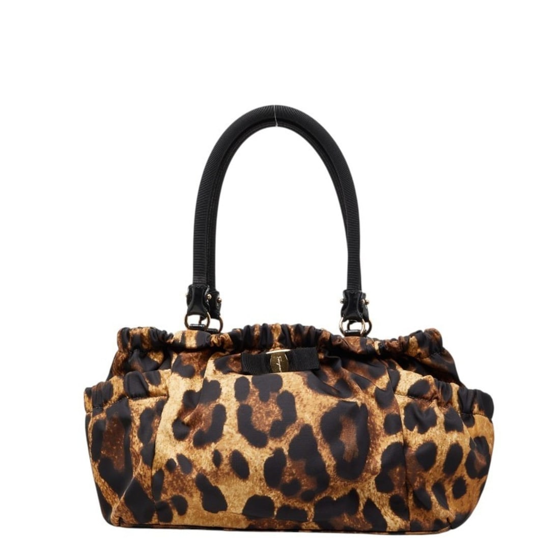 Salvatore Ferragamo Vara Ribbon Leopard Print Tote Bag in Beige and Black Nylon for Women (1 of 20)