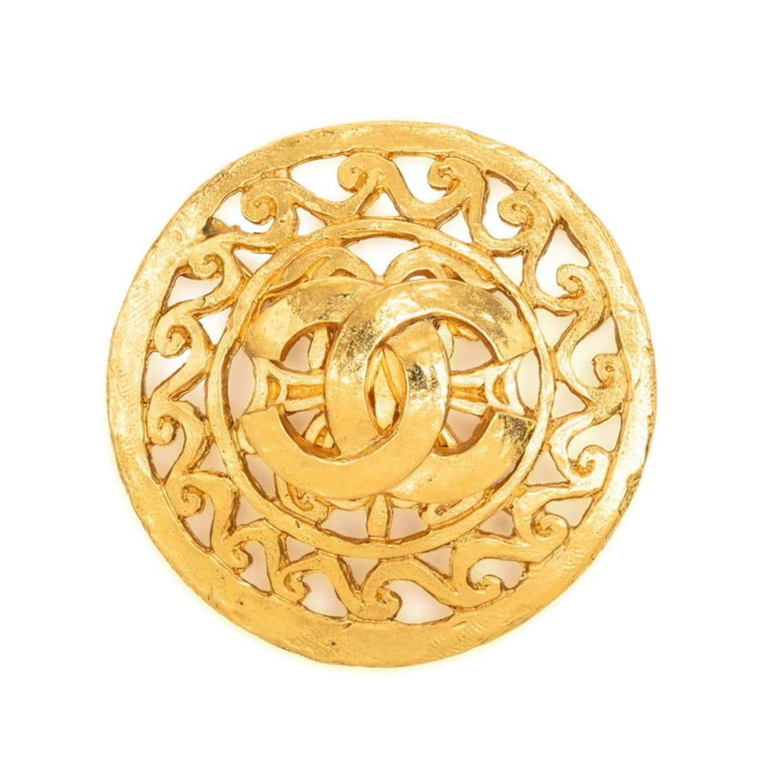 Vintage Chanel Coco Mark Brooch, Gold Plated, Women's, CHANEL (1 of 19)
