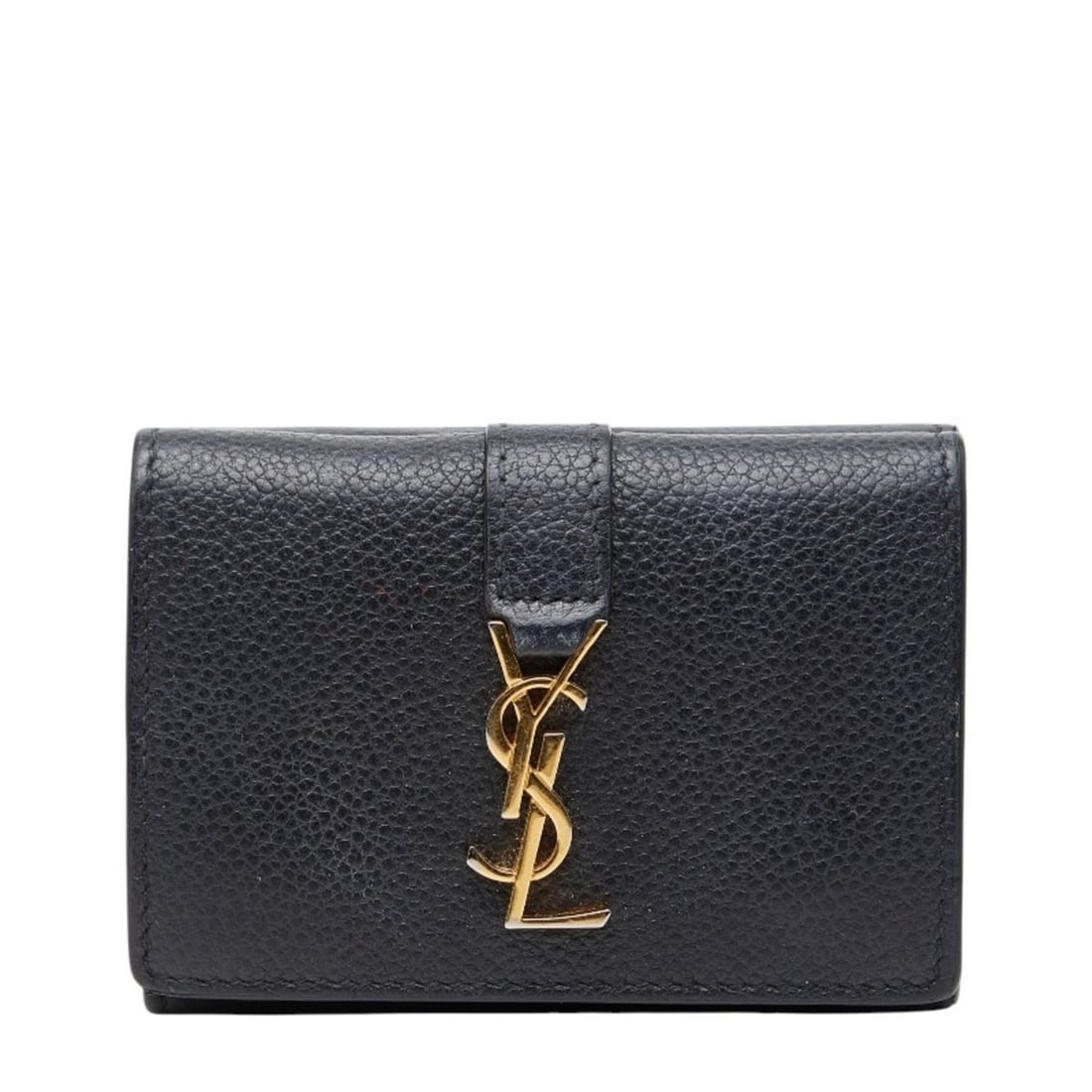 Saint Laurent YSL Logo Origami Tiny Wallet, Tri-fold Wallet 620287, Black Leather, Women's, SAINT (1 of 14)