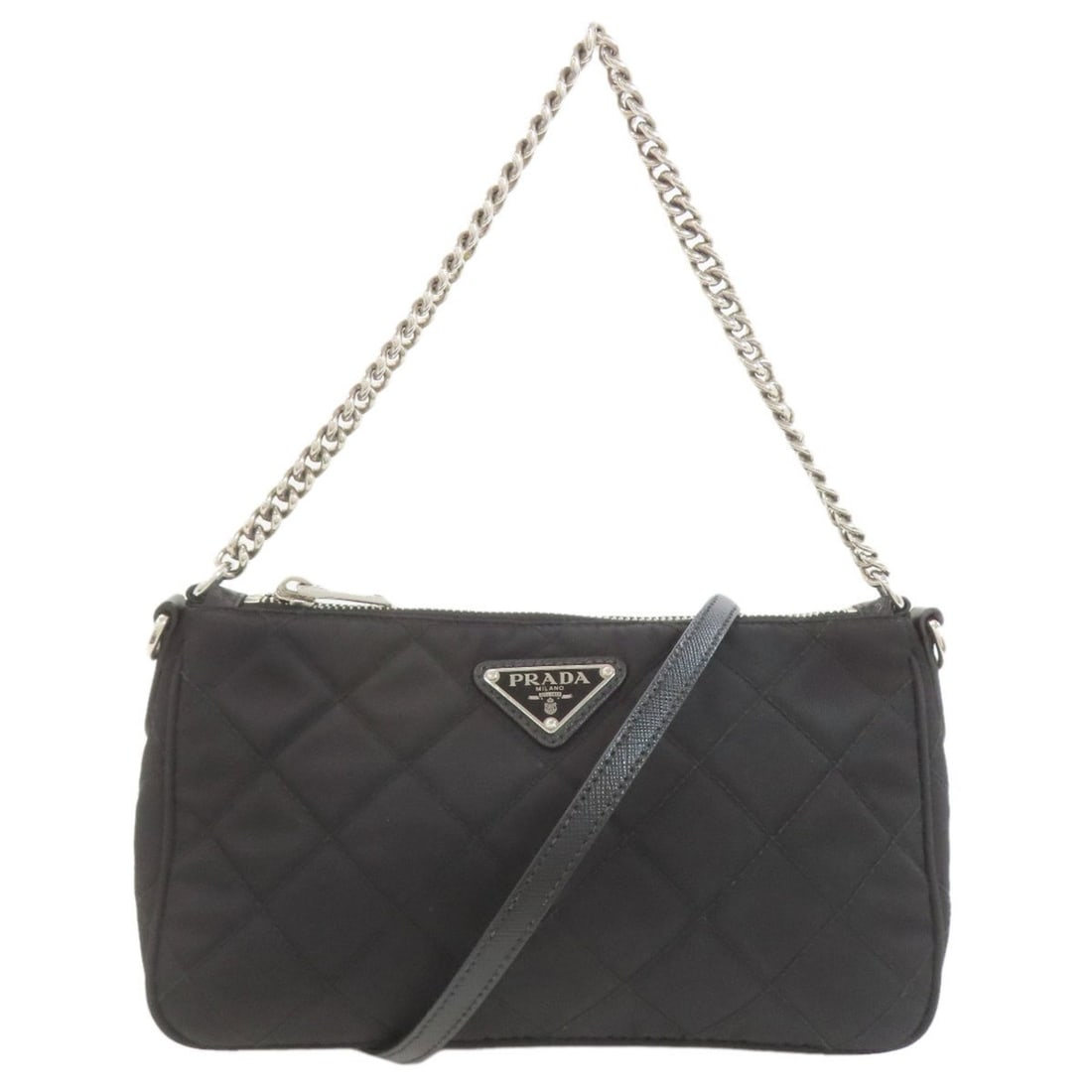 Prada logo hardware quilted 2-way shoulder bag nylon women's PRADA (1 of 19)