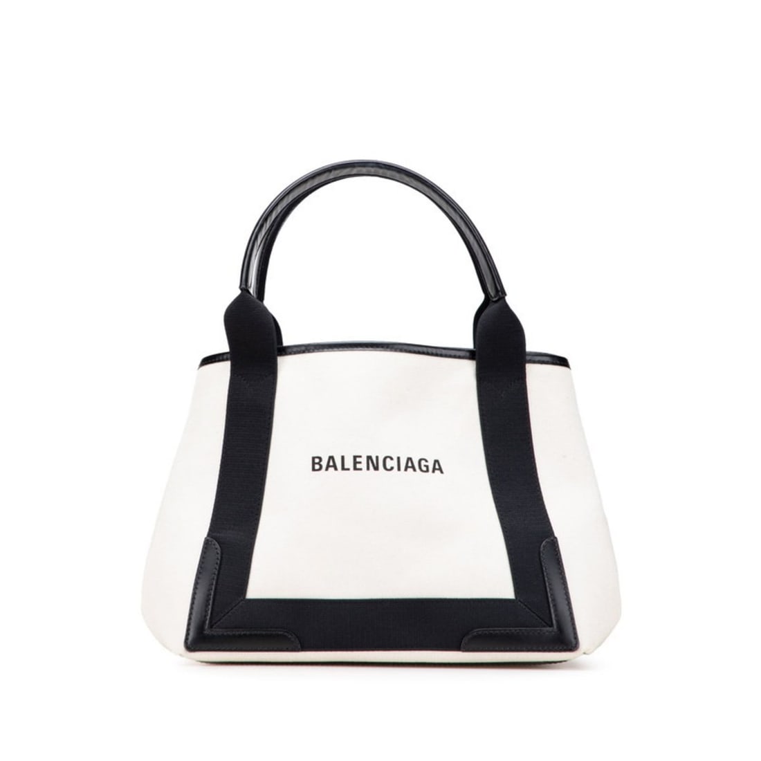 Balenciaga Navy Cabas S Handbag Tote Bag 339933 Ivory Black Leather Canvas Women's BALENCIAGA: --- Catalog ---Category: SizeSize (HxWxD): 23cm x 29cm x 18cm / 9.05'' x 11.41'' x 7.08''Category: DesignType: Handbag, Tote bagColor: Black, IvoryGender: WomenMaterial: Leather , Canvas Category: Gen