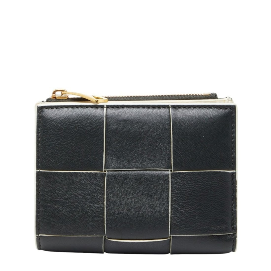 Bottega Veneta Maxi Intrecciato Cassette Bi-fold Wallet in Black Leather for Women (1 of 10)