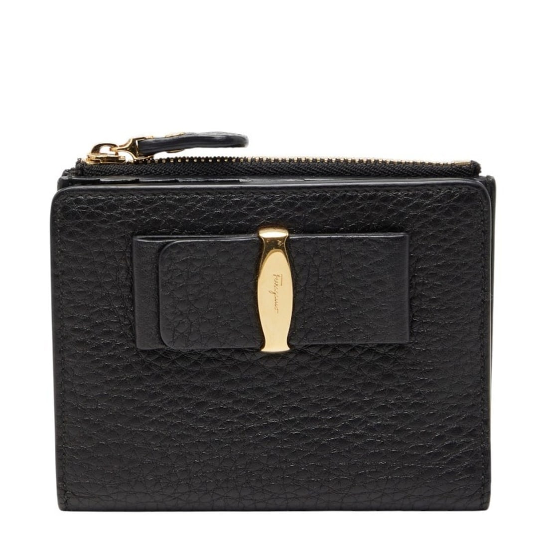 Salvatore Ferragamo Vara Ribbon Bifold Wallet in Black Leather for Women (1 of 10)