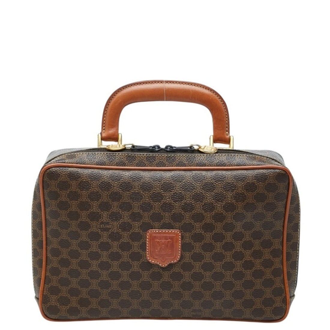 Celine Macadam handbag in brown leather for women.: --- Catalog ---Category: SizeSize (HxWxD): 15cm x 24cm x 8cm / 5.9'' x 9.44'' x 3.14''Category: DesignType: HandbagColor: BrownGender: WomenMaterial: PVC , Leather Category: GeneralBrand: Celine--- It