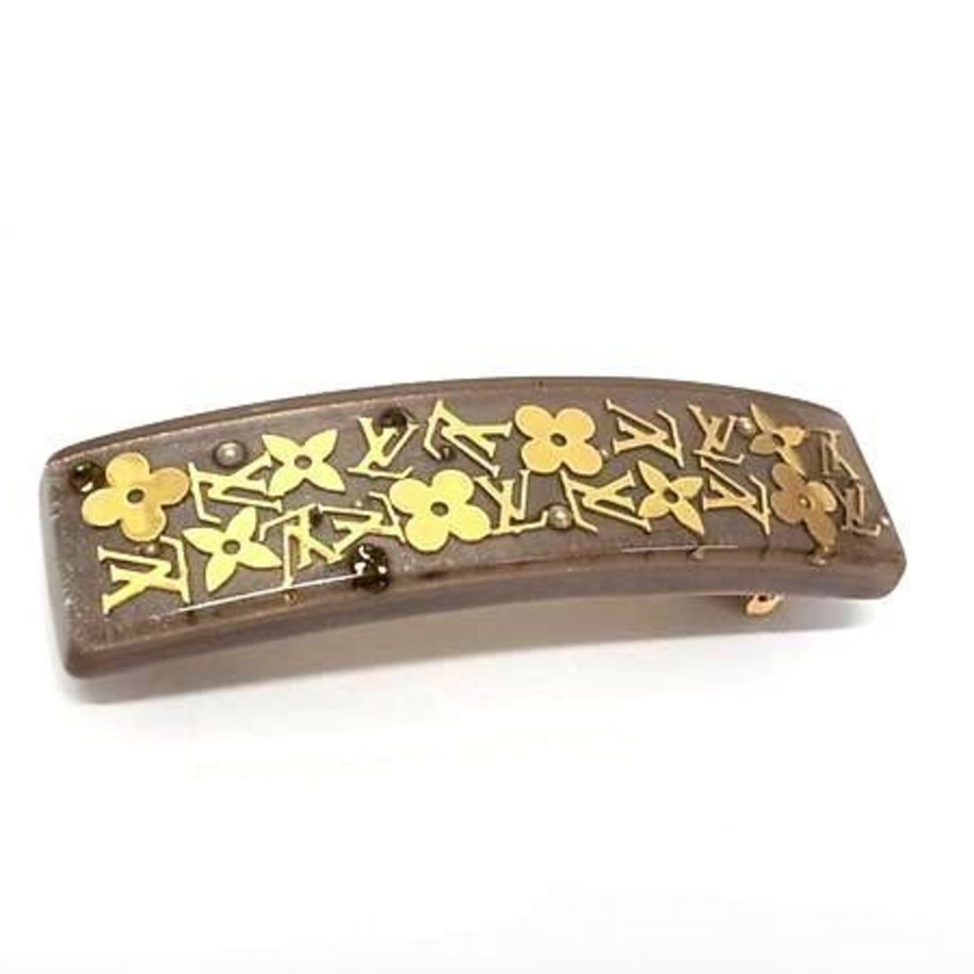 LOUIS VUITTON Monogram Inclusion Barrette Hair Accessory M65305 Brown Resin for Women: --- Catalog ---Category: SizeSize (LxW): 9cm x 2.1cm / 3.54'' x 0.82''Category: DesignColor: BrownGender: WomenMaterial: ResinCategory: GeneralMPN: M65305Brand: Louis VuittonCountry of Origin: France-