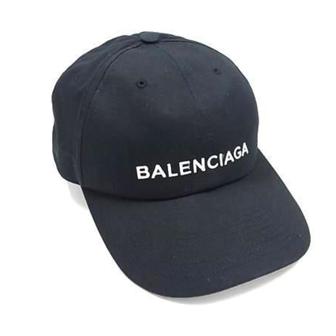 BALENCIAGA Baseball Cap 452245 Black Cotton Men's and Women's: --- Catalog ---Category: DesignColor: BlackGender: Men,WomenMaterial: Cotton Category: GeneralMPN: 452245Brand: BalenciagaCountry of Origin: ItalyCategory: MeasurementsCircumference: 58cm / 22.83''---