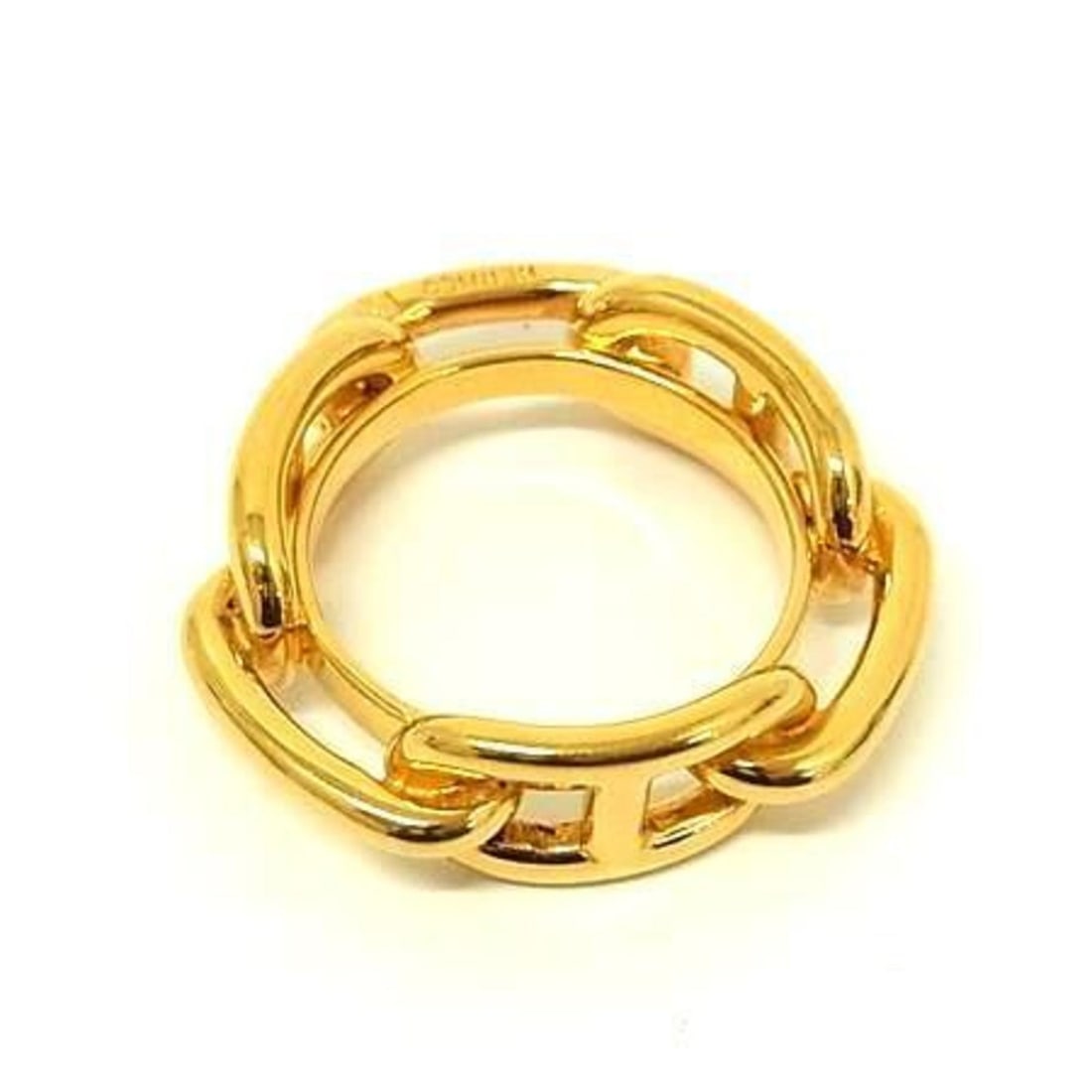 HERMES Chaine d'Ancre Lucade Legato Scarf Ring in Gold and Metal for Women (1 of 15)