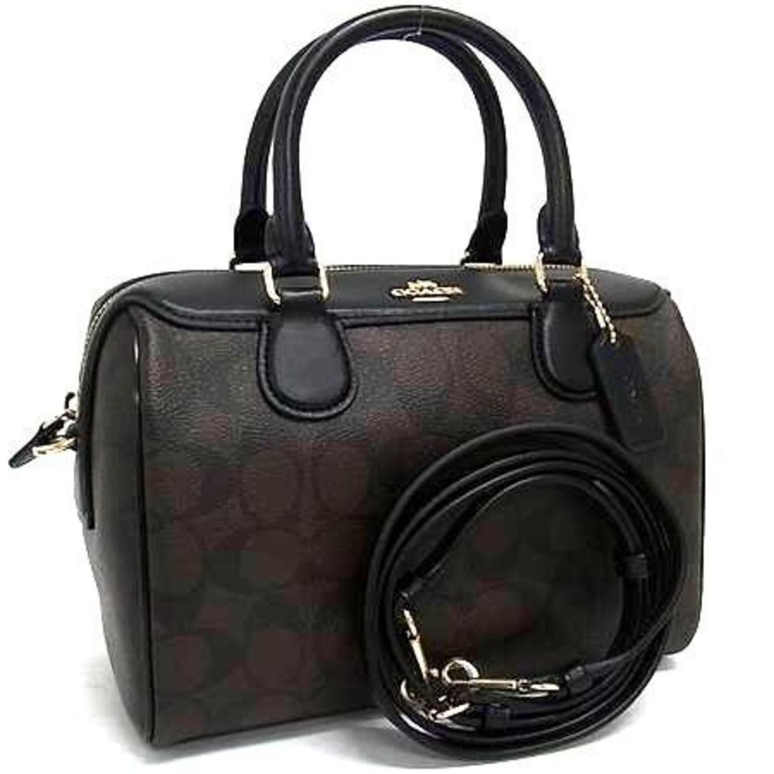 COACH Signature Handbag F32203 Brown Leather Women's (1 of 12)