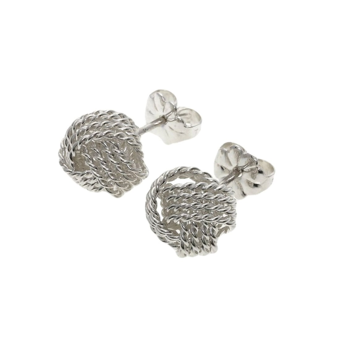 Tiffany & Co. mesh ball earrings in silver for women.: --- Catalog ---Category: SizeSize (HxWxD): 9.50mm x 8.80mm / 0.37'' x 0.35''Category: DesignType: Stud earringsGender: WomenMaterial: SilverCategory: GeneralBrand: Tiffany--- Item List ---Section: Con