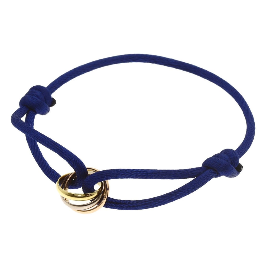 Cartier Trinity Cord Bracelet in 18K Yellow Gold (18KPG/18KWG) for Women: --- Catalog ---Category: SizeWidth: 2mm / 0.07''Length: 15cm / 5.9''Weight: 3g / 0.1oz.Category: DesignType: Charm braceletGender: WomenMaterial: Pink gold (18K), White gold (18K), Yellow gold (18K)Ca