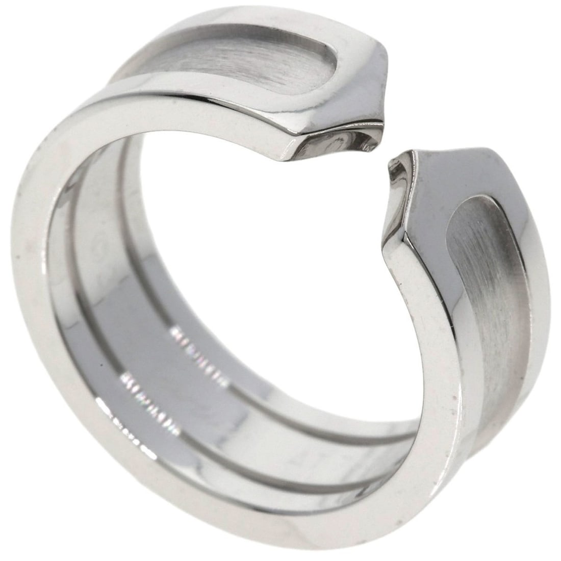 Cartier C2 Ring, Small, #47, 18K White Gold, Women's (1 of 12)
