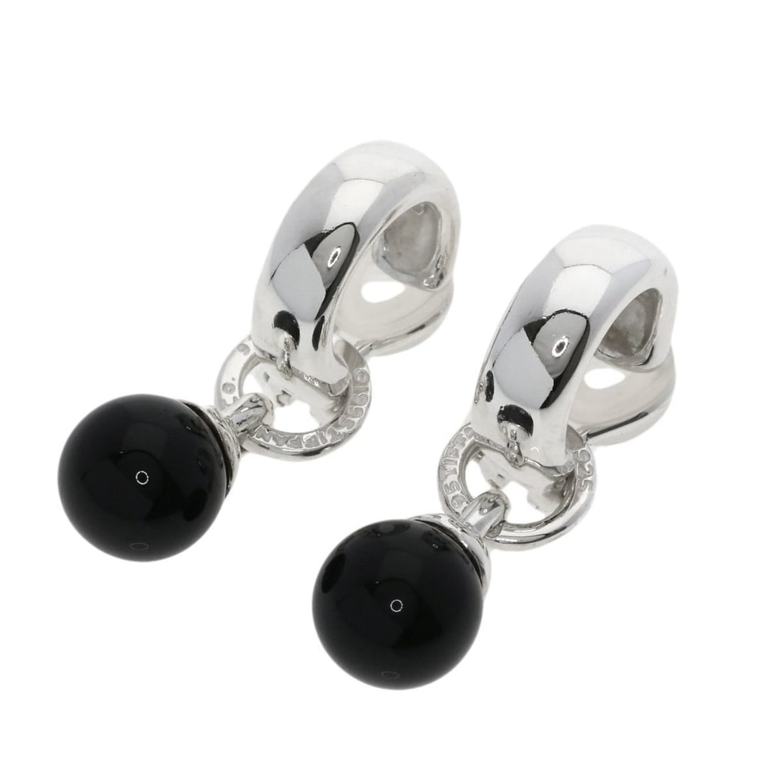 Tiffany Ball Dunkle Onyx Earrings in Silver for Women, TIFFANY & Co.: --- Catalog ---Category: SizeWeight: 13.4g / 0.47oz.Size (HxWxD): 32.50mm x 10.00mm x 10.00mm / 1.28'' x 0.39'' x 0.39''Stone Diameter: 10.00mm / 0.39''Category: DesignType: Clip earringsStone: OnyxGe