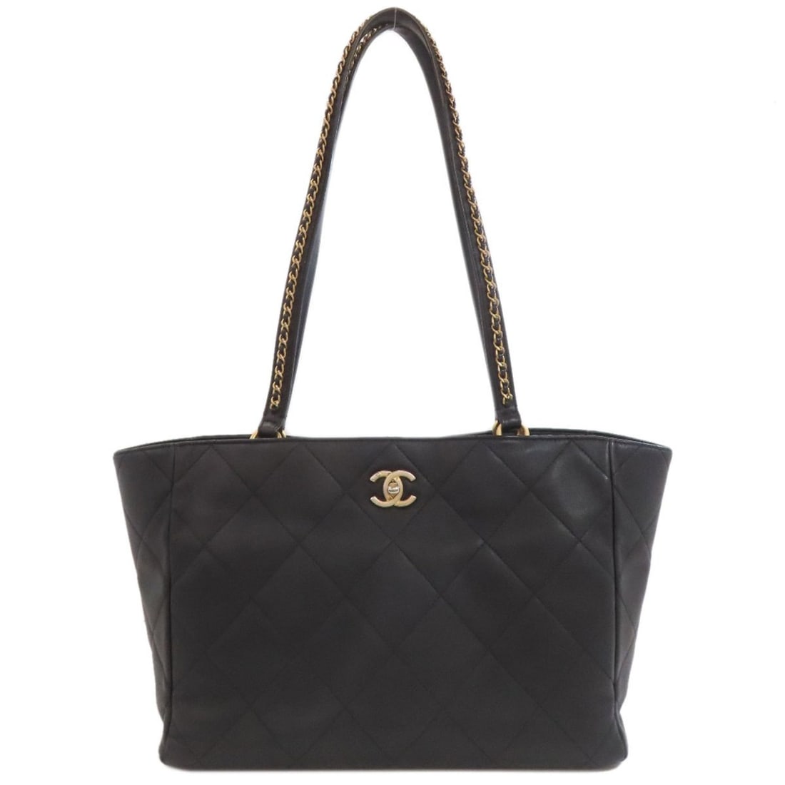 CHANEL Matelasse Gold Hardware Tote Bag Calfskin Women's: --- Catalog ---Category: SizeSize (HxWxD): 23cm x 44cm x 13cm / 9.05'' x 17.32'' x 5.11''Category: DesignType: Tote bagColor: BlackGender: WomenMaterial: Leather Leather/Fur Type: CalfskinCategory: Ge