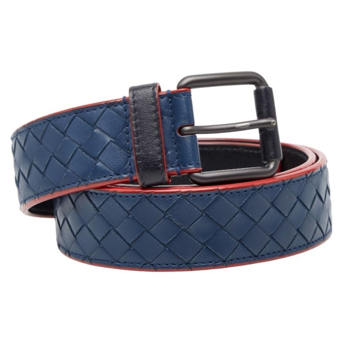 Bottega Veneta Intrecciato Belt, Size 90, 36, Blue Leather, Men's, BOTTEGA VENETA: --- Catalog ---Category: SizeLength: 82.5cm - 94.5cm / 32.48'' - 37.2''Category: DesignType: Standard beltColor: BlueGender: MenMaterial (Strap): Leather Category: GeneralBrand: Bottega Veneta--- Item