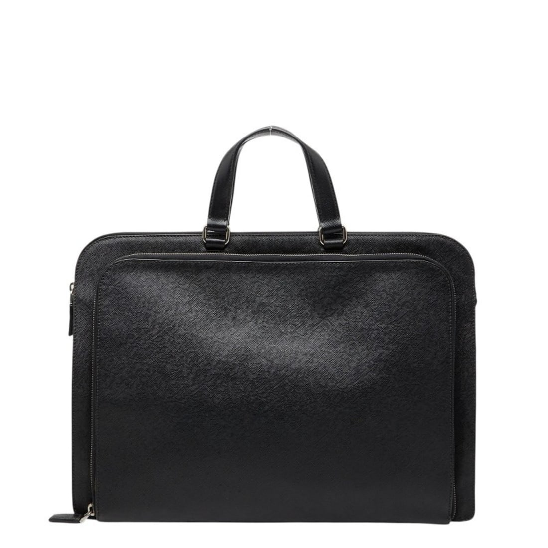 Prada Triangle Logo Plate Business Bag Briefcase Black Leather Men's PRADA: --- Catalog ---Category: SizeSize (HxWxD): 28cm x 40.5cm x 5cm / 11.02'' x 15.94'' x 1.96''Category: DesignType: BriefcaseColor: BlackGender: MenMaterial: Leather Category: GeneralBrand: Prada--- Item