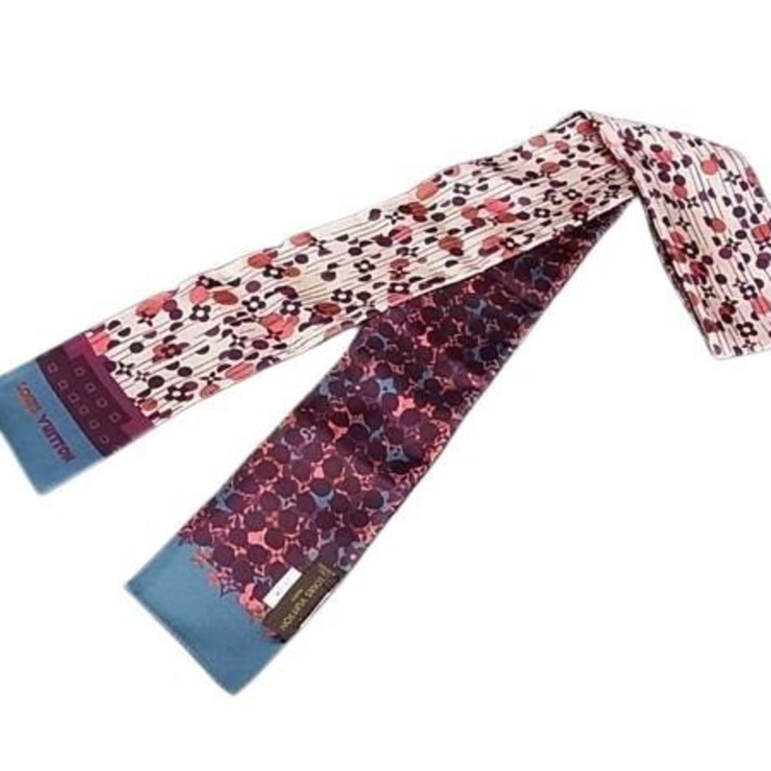 LOUIS VUITTON Louis Vuitton Ribbon Scarf Bandeau Monogram Multicolor Silk Women's (1 of 16)