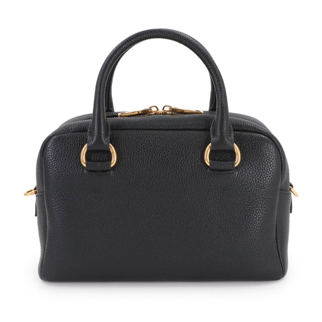 Prada 2-way hand/shoulder bag in black leather with gold hardware (1BB108) (1 of 14)