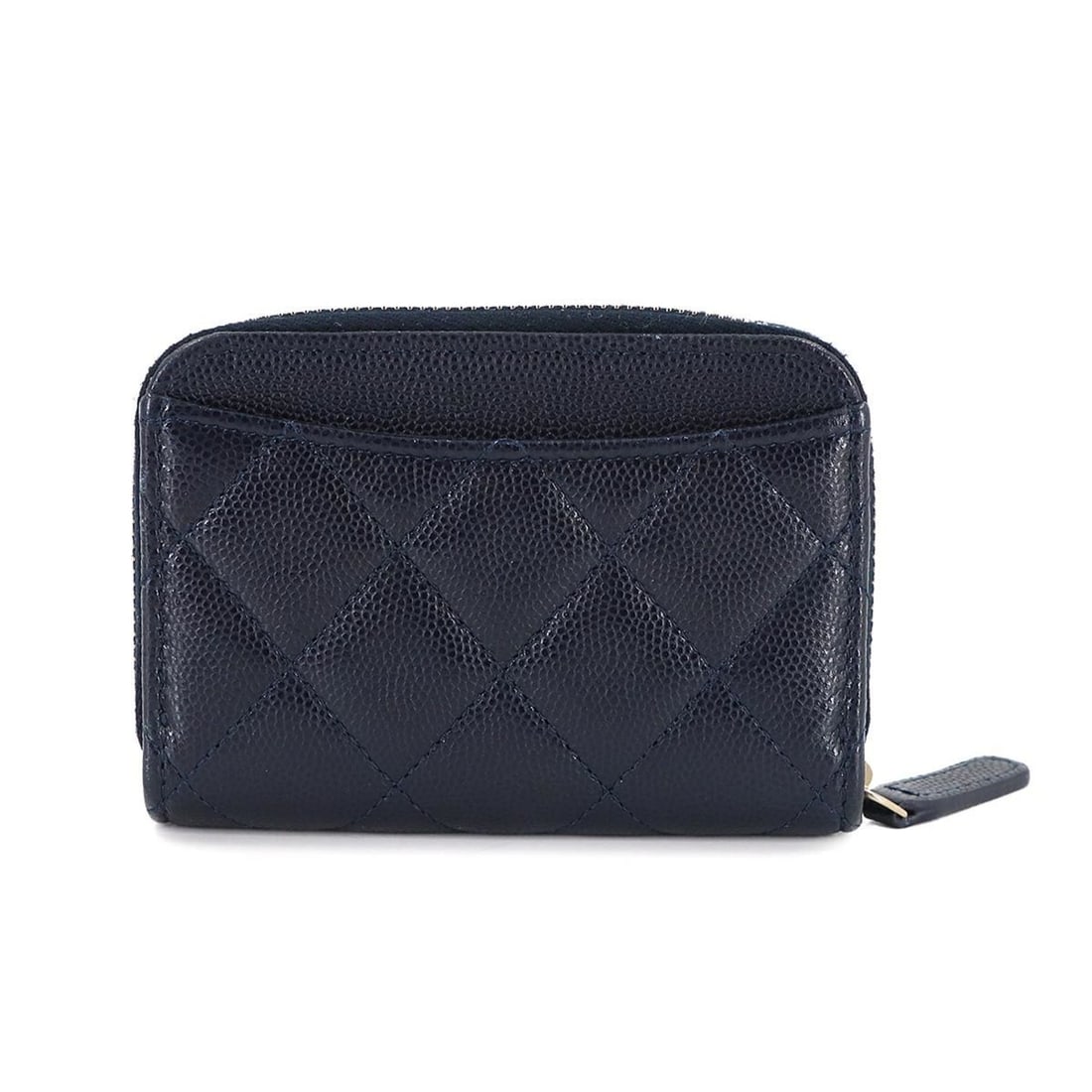 CHANEL Matelasse Zip Coin Purse, Navy Caviar Leather with Gold Hardware, Playing Cards, AP3082 (1 of 9)