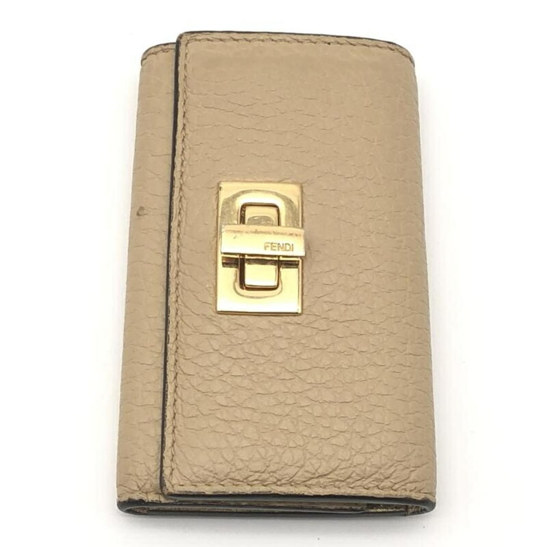 FENDI Peekaboo 6-ring key case 8AP159?AEUM?228?0305 Calfskin Beige Fendi (1 of 10)