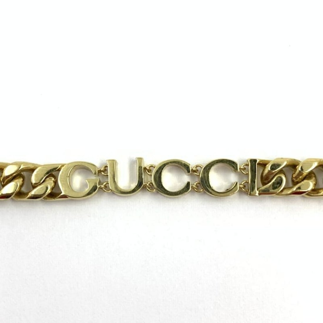 GUCCI Script Chain Necklace, Gold, 40cm - 3