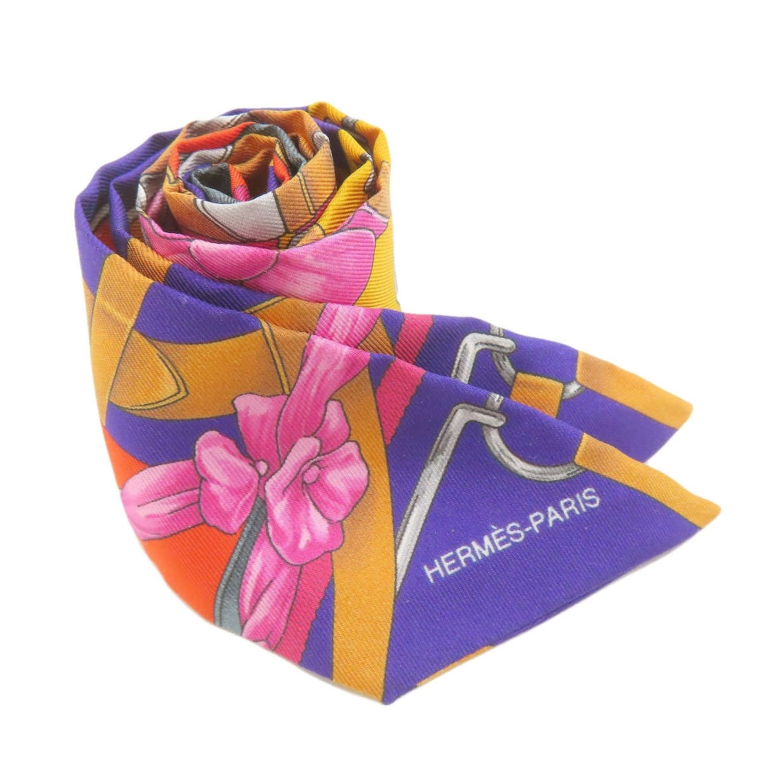 Hermes Twilly Scarf/Muffler Silk Women's HERMES: --- Catalog ---Category: SizeSize (LxW): 86cm x 5cm / 33.85'' x 1.96''Category: DesignType: ScarfColor: Orange, Pink, PurpleGender: WomenMaterial: Silk Category: GeneralBrand: Hermes--- Item List ---S