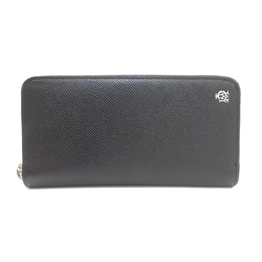 Dunhill logo long wallet leather women's: --- Catalog ---Category: SizeSize (HxWxD): 9cm x 19cm x 2.5cm / 3.54'' x 7.48'' x 0.98''Category: DesignType: Long wallet (bi-fold)Color: BlackGender: WomenMaterial: Leather Category: GeneralBrand: Du