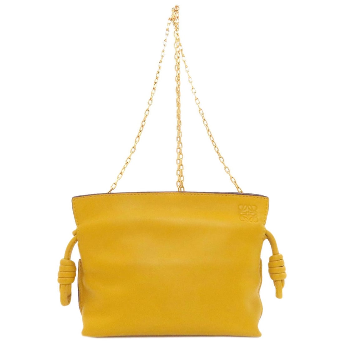 LOEWE Flamenco Clutch Nano Shoulder Bag in Calfskin for Women: --- Catalog ---Category: SizeSize (HxWxD): 13cm x 17cm x 5cm / 5.11'' x 6.69'' x 1.96''Strap Length: 117cm / 46.06''Category: DesignType: Shoulder bagColor: YellowGender: WomenClosure: MagnetMaterial: