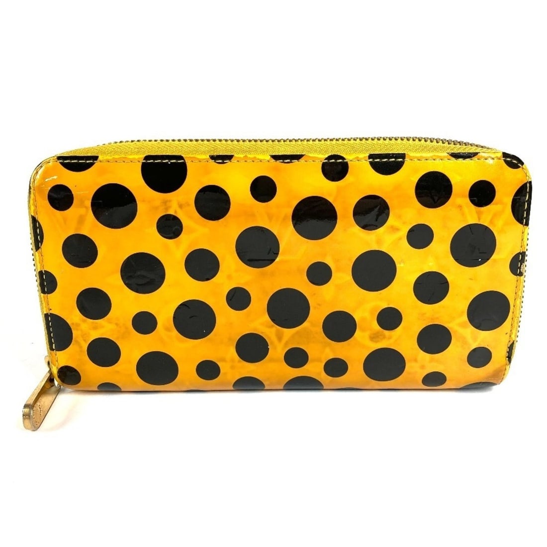 LOUIS VUITTON M91571 Dot Infinity Yayoi Kusama Polka Zippy Wallet, Long Wallet with Round Zipper,: --- Catalog ---Category: SizeSize (HxWxD): 10cm x 19.5cm / 3.93'' x 7.67''Category: DesignType: Long wallet (bi-fold)Color: Black, YellowGender: WomenClosure: ZipperMaterial: Patent leather Category: